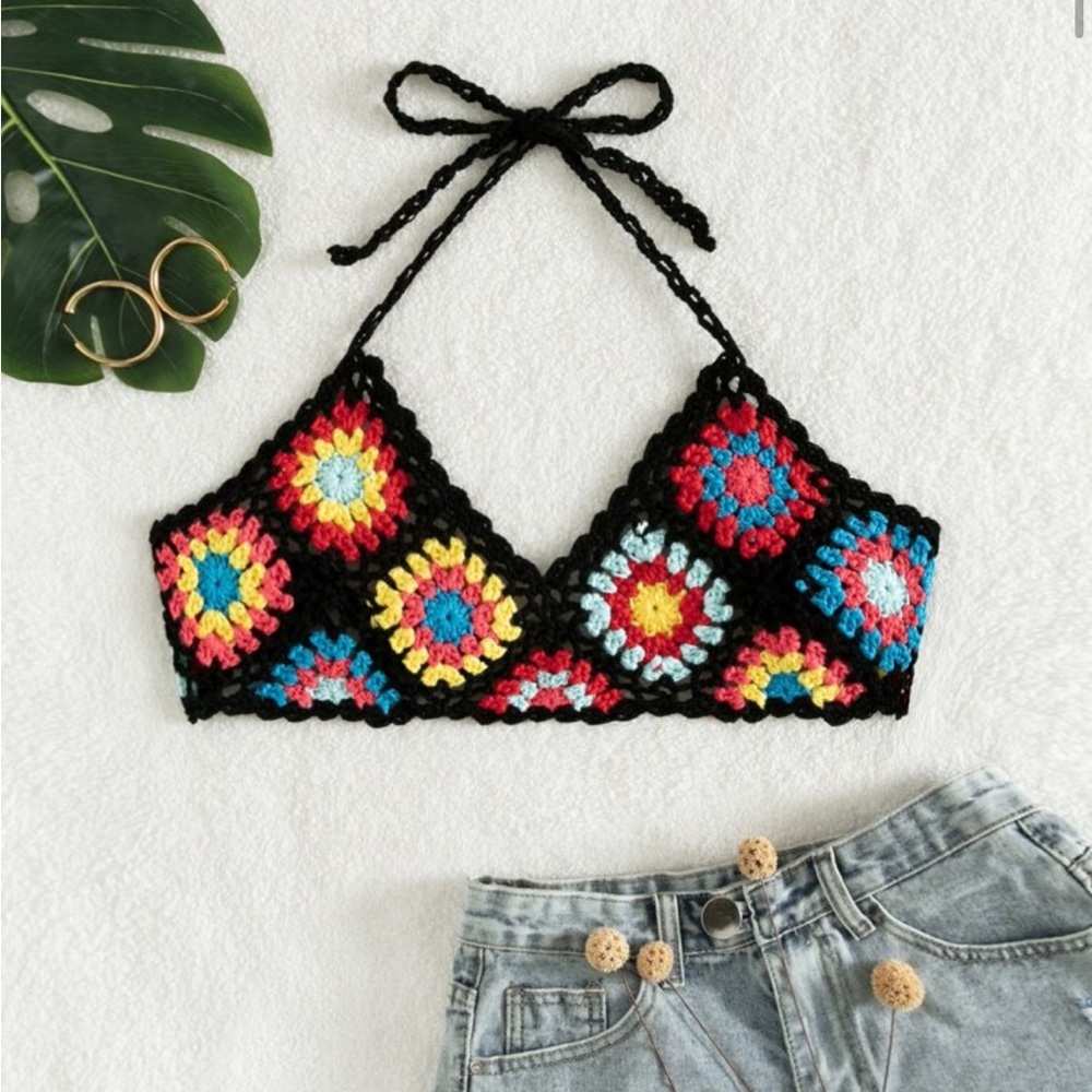 Colorful Halter Top Cover Up